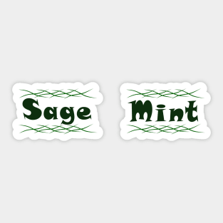 Sage and Mint with Green Waves - Kitchen Labels :) Sticker